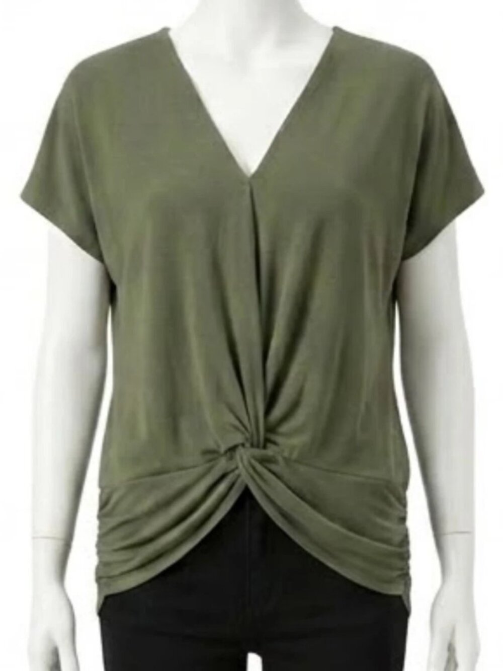 INC International Concepts Women's Medium Knot Front Dolman Blouse Top